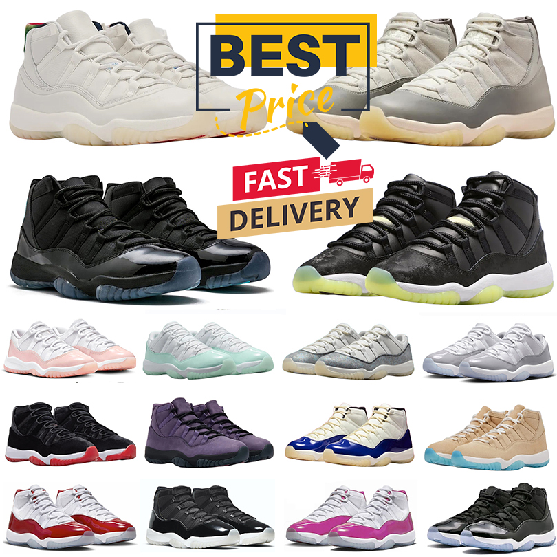 Designer 11 11s Basketball Shoes 11s Gamma Blue 11 Inner Beast h-town 285 Cool Grey Cherry Pearl Rare Bred Velvet 11s Sneakers Trainers for Men and Women