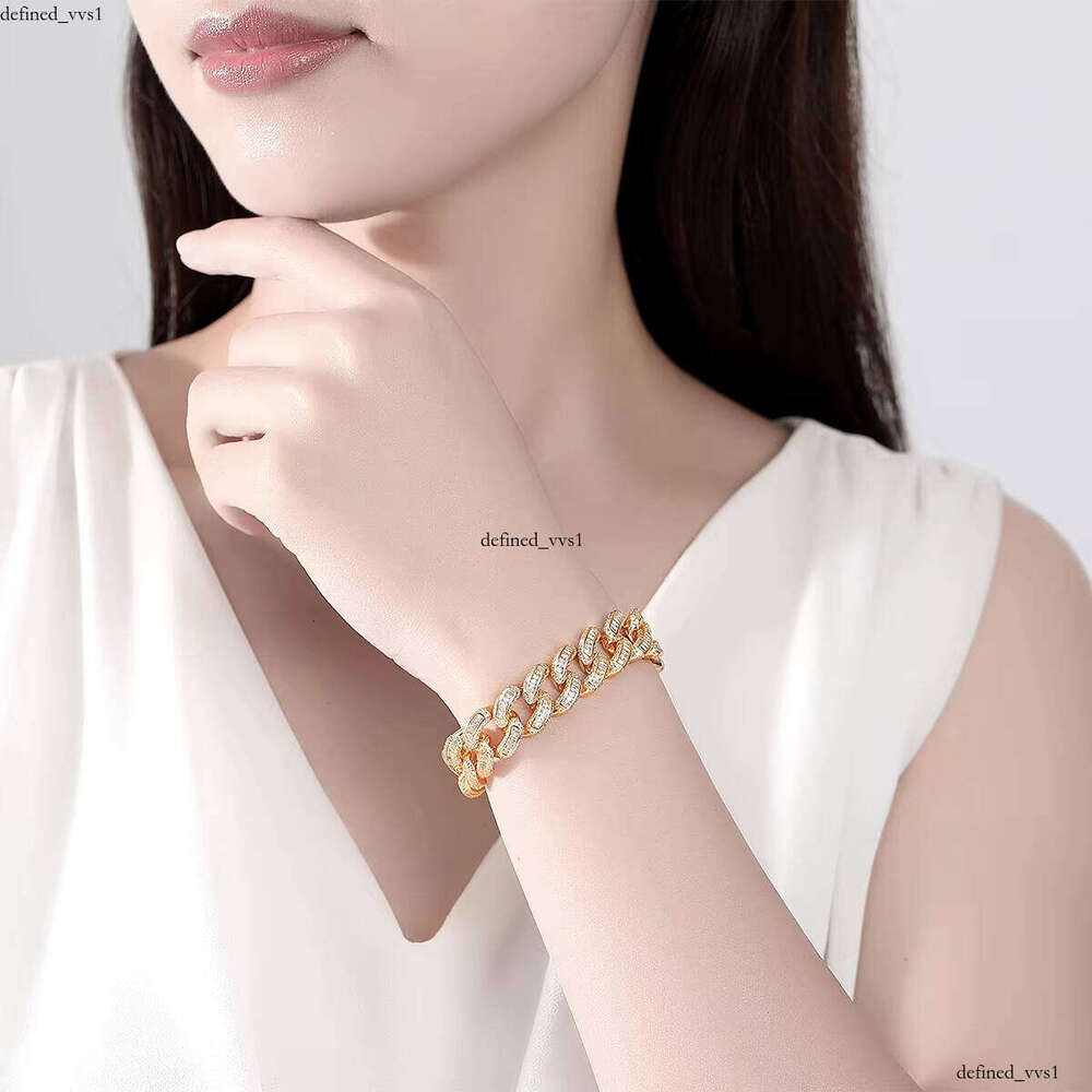 VVS Moissanite LUOTEEMI Charm Cuban Link Hiphop Jewelry Hippie New Pearl Ice Luxury Men's Bracelet