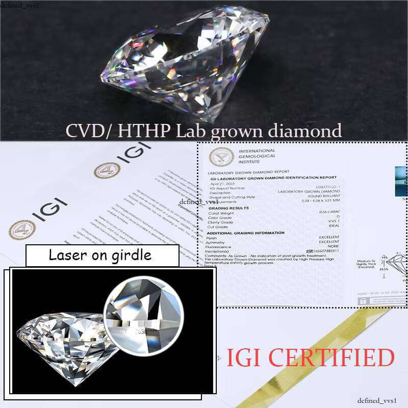 High-End D VVS Lab White 14K 18K Gold Jewelry Lab-Grown VVS Moissanite 1CT Wedding Engagement Solitaire Ring