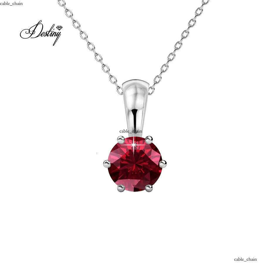 Colorful 12-Month Birthstone Pendant Daisini Embellished with Crystals 925 Sterling Silver Charm Necklace