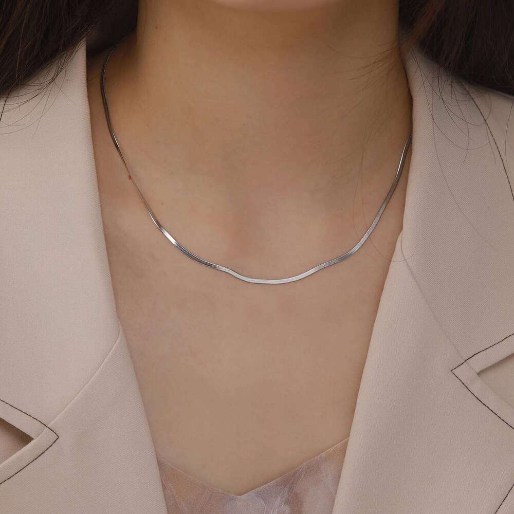Skyrim Stainless Steel Snake Chain Necklace for Women Men Gold Color Herringbone Choker Neck Chains 2026 Trend Jewelry Gift Hot