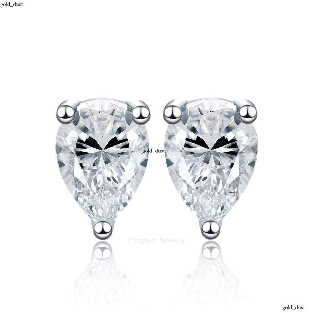 Hip Hop 5mm/6.5mm VVS Moissanite Female 925 Silver Silicon Stone Stud Earrings