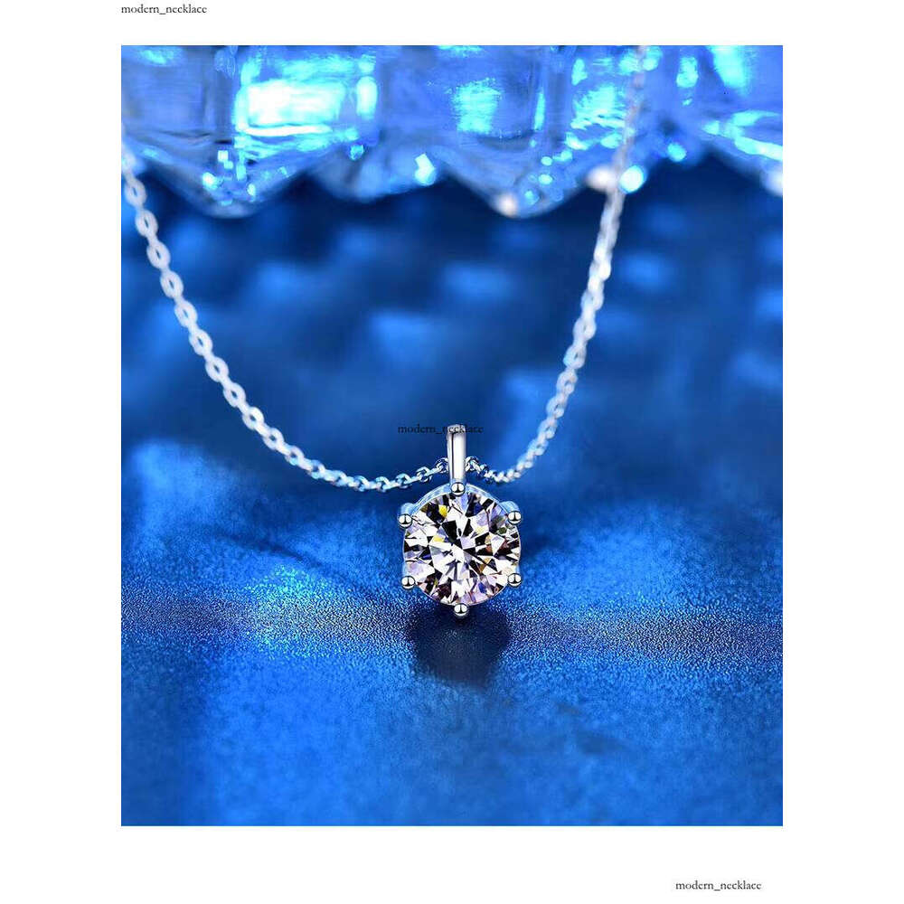 XMZ004 925 Sterling Silver Luxury Romantic 1/2CT Silicon Stone Wedding Pendant Necklace Classic Women's Fine Jewelry