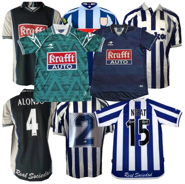 1994 1995 1996 1999 2000 2002 2003 Real retro soccer jerseys Xabi Alonso Nihat KOVACEVIC DE PEDRO Sociedad vintage classic football shirt