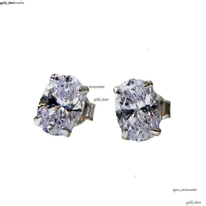 Choucong Drop Ship Top Sell Stud Earrings Moissanite Solitaire Simple Fashion Jewelry 925 Sterling Silver Gold Fill Women Wedding Oval Diamond Earring