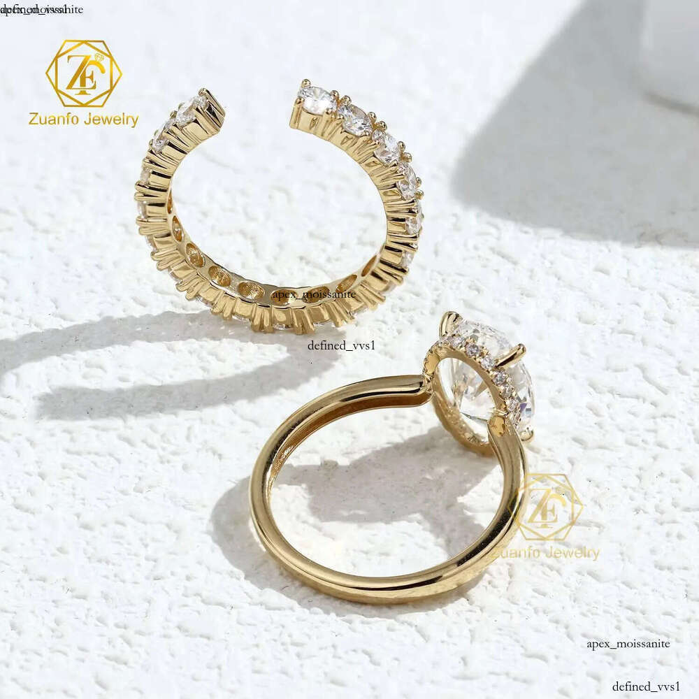 GIA IGI Certified Solid 14k 18k Gold Customizable Lab Grown Diamond Set 1ct-5ct for Men Women CVD HPHT Engagement Ring ca