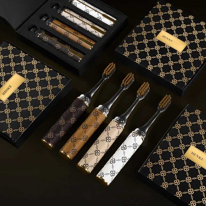 4PCS/BOX Elegant Pocket Lipstick Toothbrush Ultra-Soft Comfort Brush Travel Portable Home Cleaning Luxury Handle Suitable for BoT260212