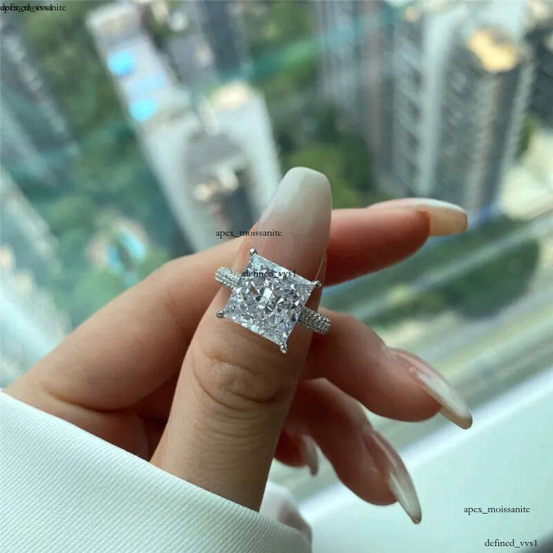 luxury designer diamond ring for woman wed 925 sterling silver 8A cubic zirconia iced out round sqaure engagement wedding eternal love rings womens je