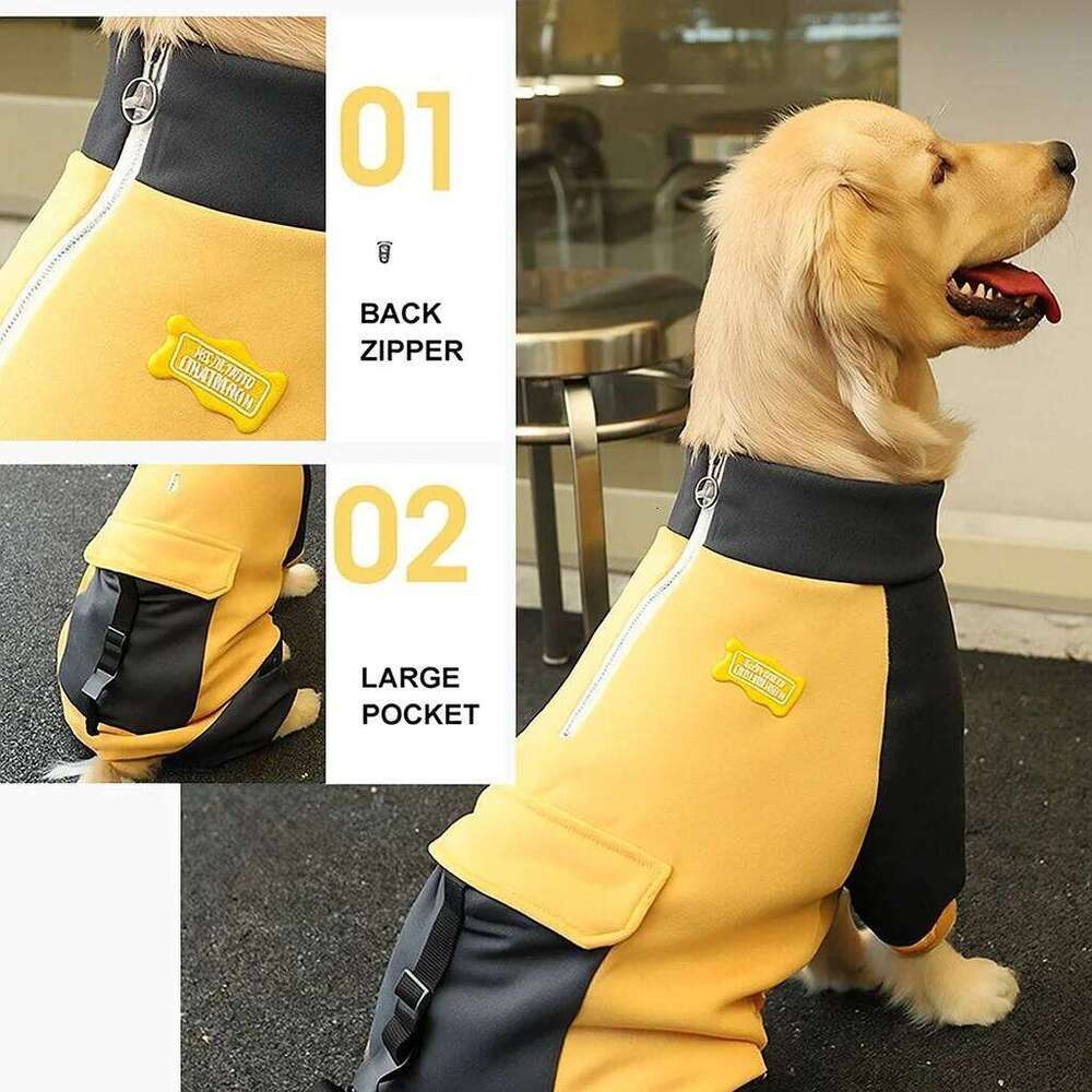 Famous brand Sporting Jacket Four Feet Clothes for Dogs Labrador Golden Retriever Autumn Big Dog Coat with Zipper Warm pupakaIK