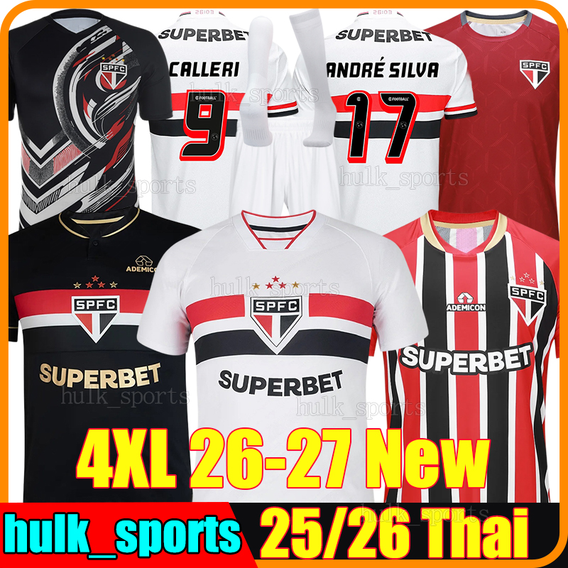 4XL 25/2026/27 Sao Paulo soccer jerseys CALLERI LUCIANO TAPIA LUCAS DANIELZINHO BOBADILLA ANDRE SILVA MARCOS A. ALISSON R.TOLOI Men Kids kits socks sets football shirt