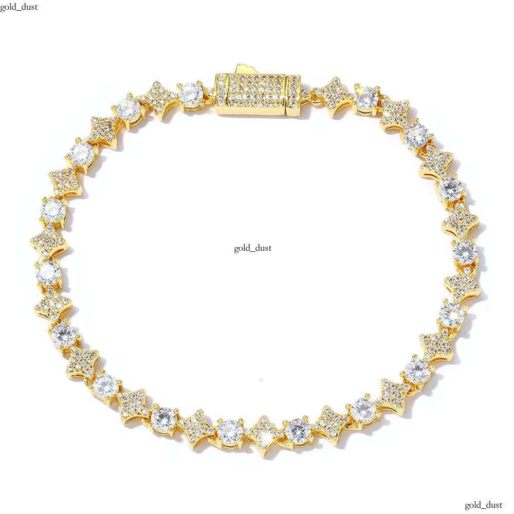 Hip Hop Gold Plated Men and Women Light Luxury VVS Moissanite Tennis Bracelet Wholesale
