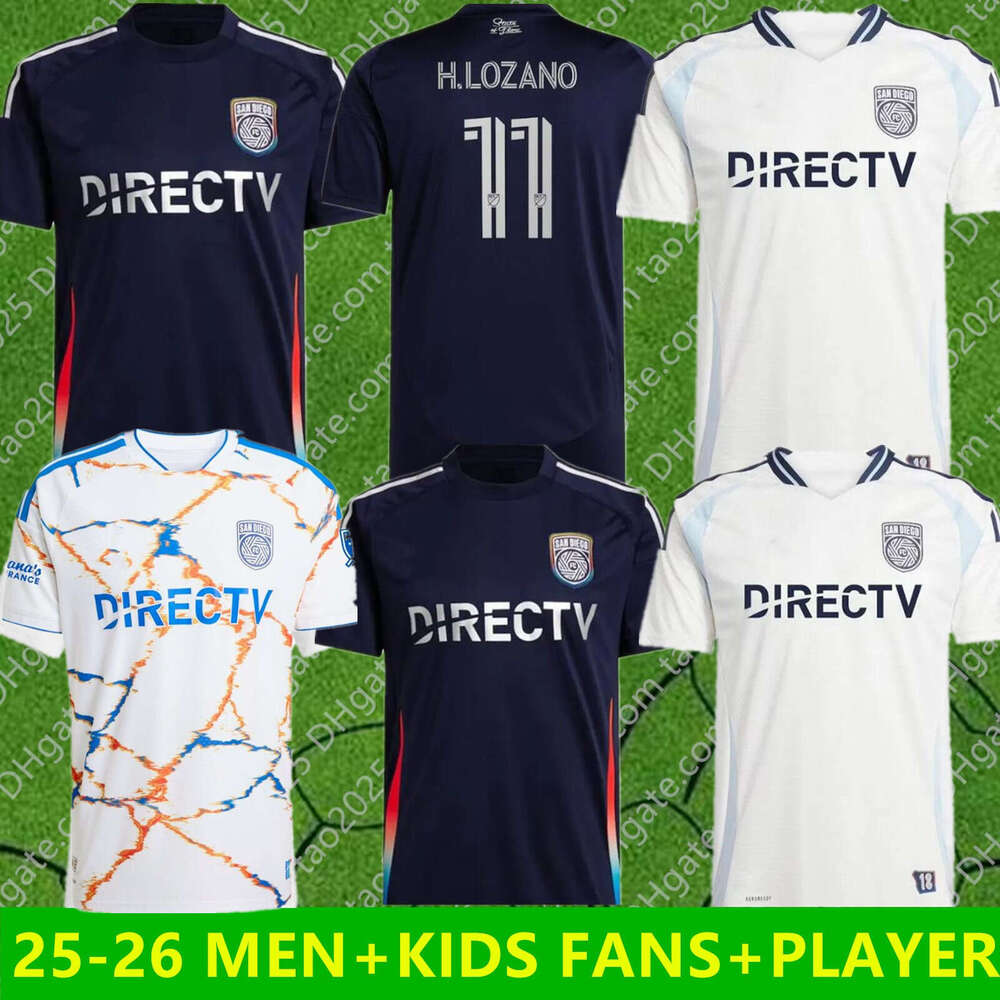 26 27 San Diego FC Soccer Jerseys H.LOZANO Home and away 2025 2026 Fans Player edition men kids Kits Football shirts uniform size S-4XL One Planet Pre-Match Jerseys 888