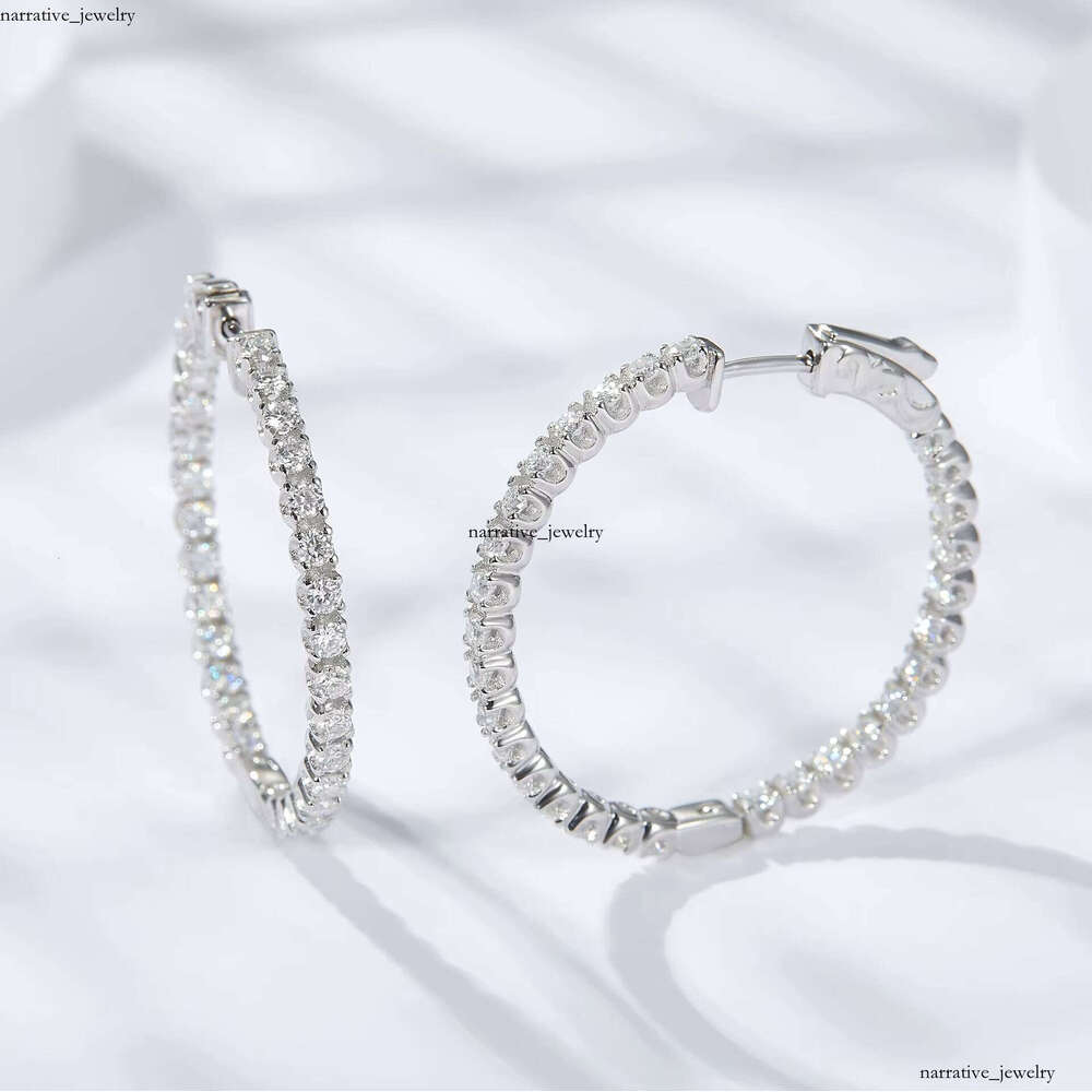 VVS Moissanite Ready for Shipment High-Quality 925 Sterling Silver Sandstone Earrings New Fashion Jewelry Product