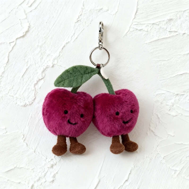 Marshmallow Cherry Bag Charm, Turtle Plush Toy, Croissant Keychain, Little Penguin Charm 26Y0212