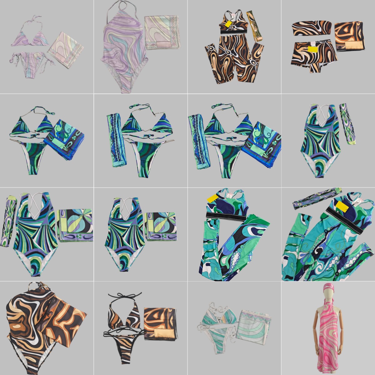 Latest Designer Swimwear Luxury Scarf Swimsuit Summer Silk Bikini Swim Bikini Women Sexy Bathing Suit Design Tanks Lingeries Bathing Suit