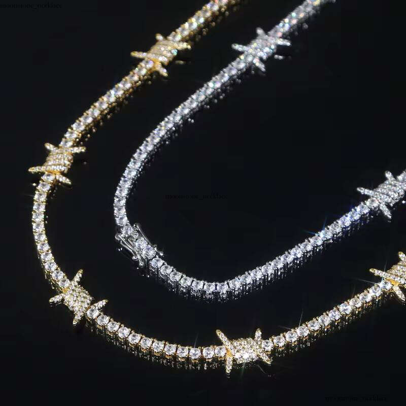 Pearlescent Silver Gold-Plated Hip-Hop Fashion Jewelry for Men and Women 5A VVS Moissanite Wire Mesh 3mm Tennis Chain Necklace