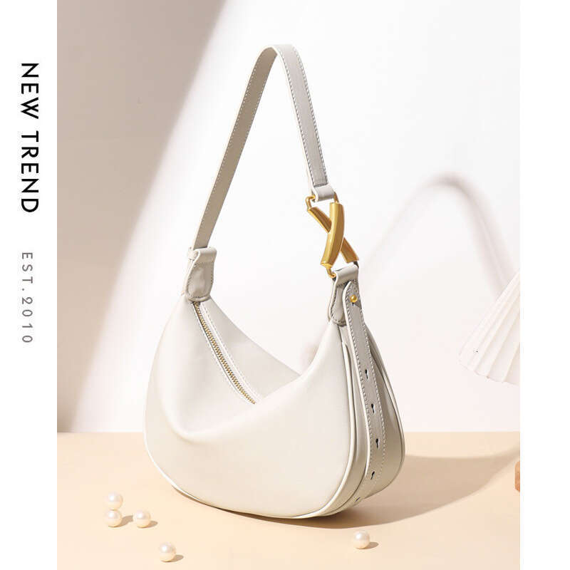 Luxury Shoulder Bags Totes Hobo Genuine Leather Niche Designer High End Underarm Moon New French Style Versatile Women S Bag SENYY