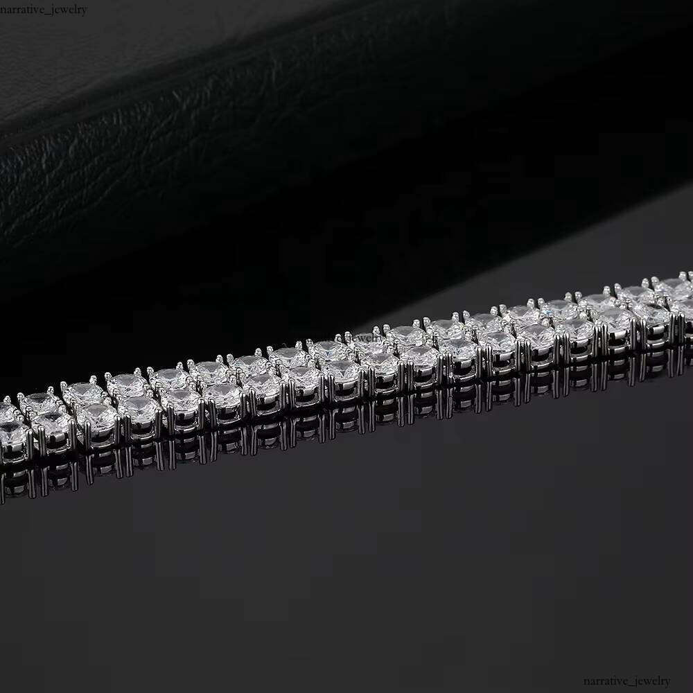 Secondhand 2 Row VVS Moissanite Gold-Plated Brass Bangle Bracelet Necklace Tennis Chain