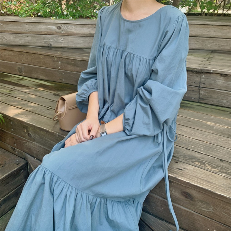 Oversized Women Denim Long Dresses ZANZEA Fashion V-neck Solid Robes Korean Fashion Long Sleeve Vestidos Casual Autumn Dresses 240816