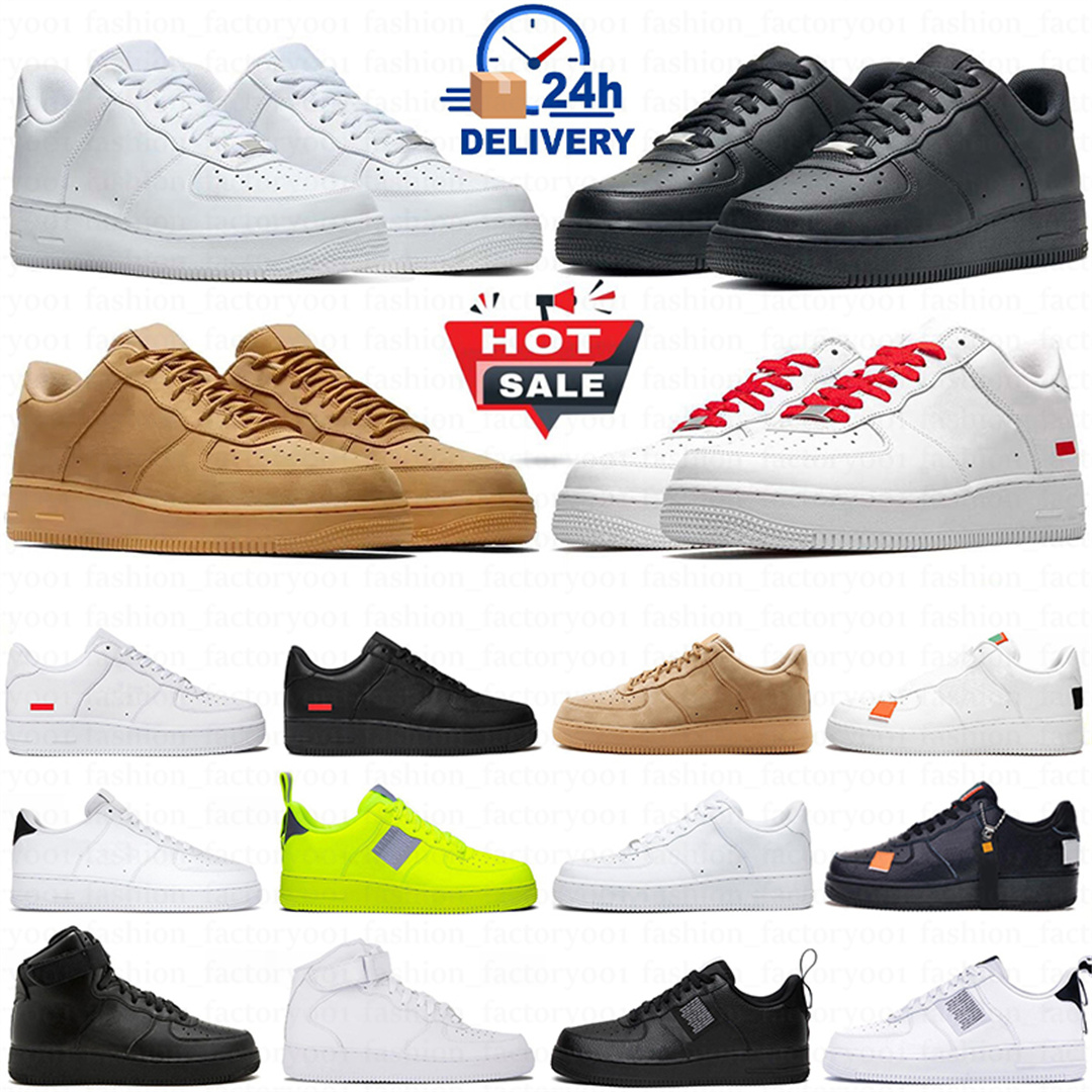 Free shipping with box one men women designer running Shoes 1 Triple white black Green sneakers outdoor mens trainer size 36-47