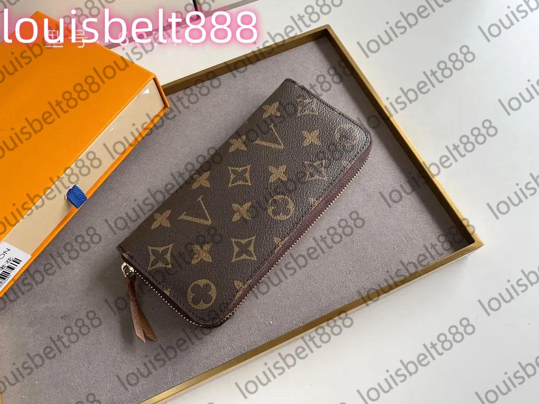 high-quality Womens designer wallets luxurys Clemence zipper coin purse classic-flower letter long card holder female fashion small clutch bag original box 123