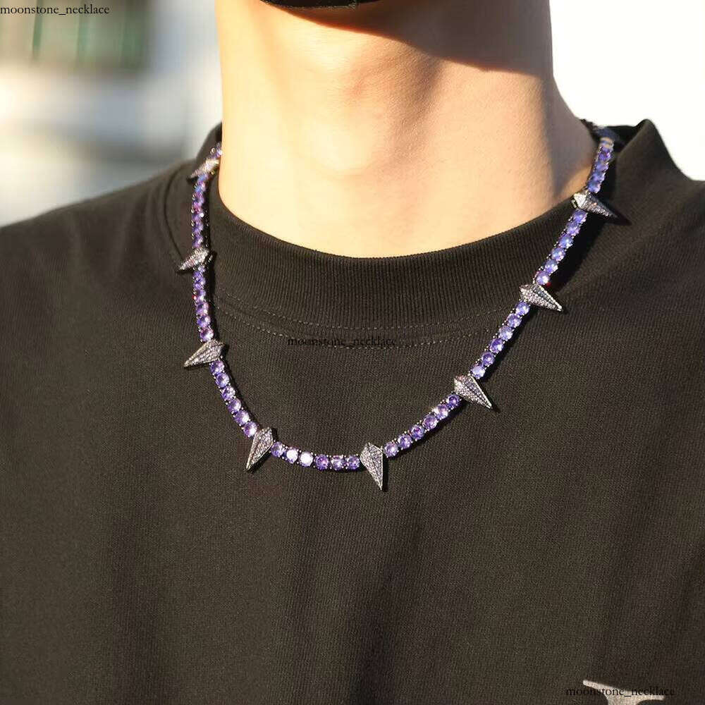 DE Black Panther Exquisite Hiphop Iced Out Fancy Fashion Cartoon Colorful Brass VVS Moissanite Oil Drop Jewelry Tennis Chain Necklace