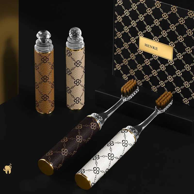 4PCS/BOX Elegant Pocket Lipstick Toothbrush Ultra-Soft Comfort Brush Travel Portable Home Cleaning Luxury Handle Suitable for BoT260212