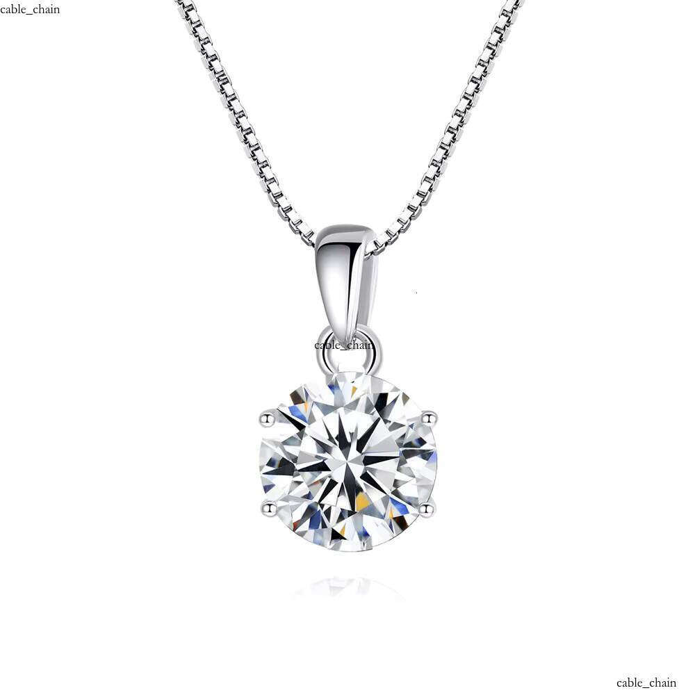 Wholesale Price Unique 8mm VVS Moissanite Genuine 925 Sterling Silver Link Necklace Women's Fashion Jewelry
