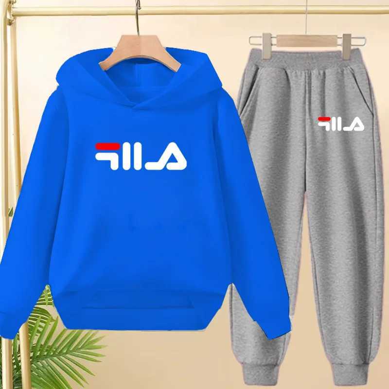 Kids' Printed Hoodie & Pants Set Cozy Autumn/Winter Sportswear for Boys & Girls (3-12 Years)T260212