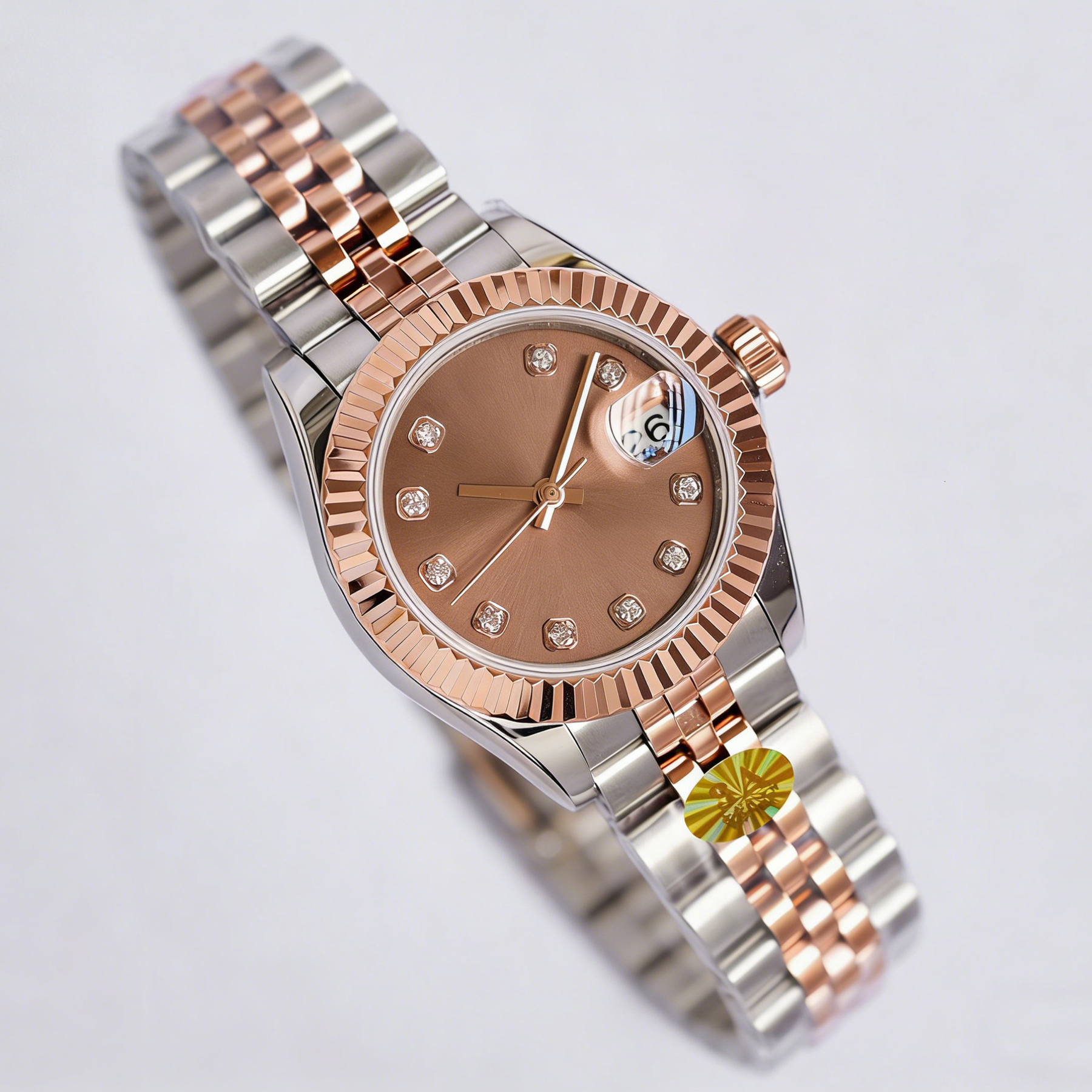 28MM 31MM Top Automatic Watch Womens Round Watches Top Quality Permanent Automatic Movement Luminous Gold Silver Stainless Steel Super Sapphire with Green Box