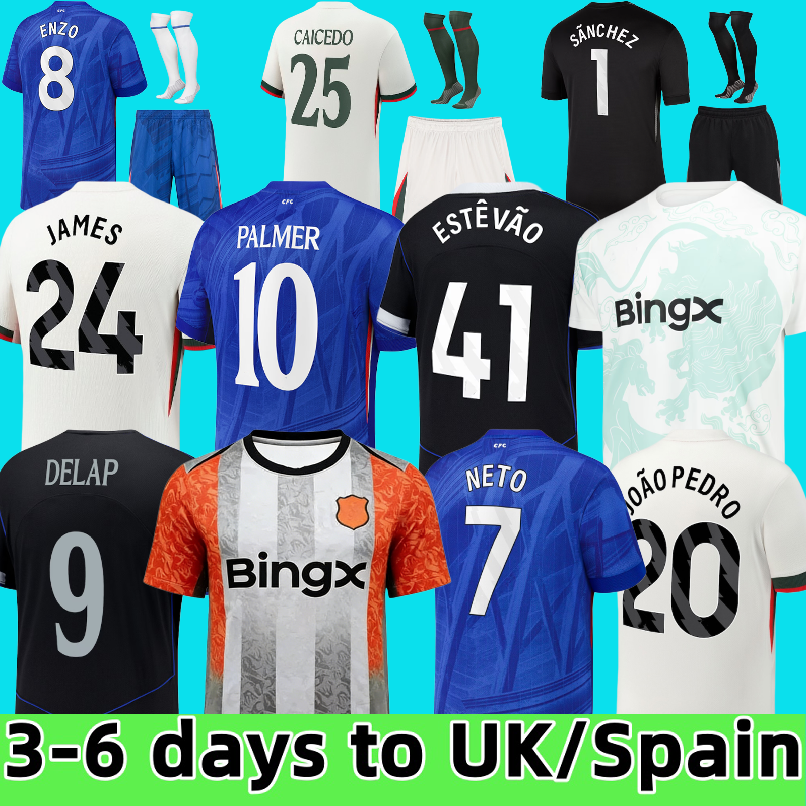 25 26 CAICEDO Nkunku PALMER soccer jerseys 2025 Enzo Cucurella football shirt men kids N.JACKSON SANCHO neto Guiu JAMES COLWILL finals Winners Delap JOAO PEDRO