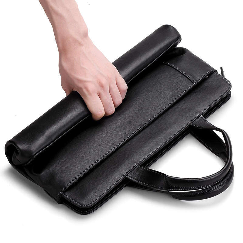 Luxury Shoulder Bags Totes Handheld Men S Briefcase Leather Handbag Business Office Brand Laptop Bag Commuting SENYY