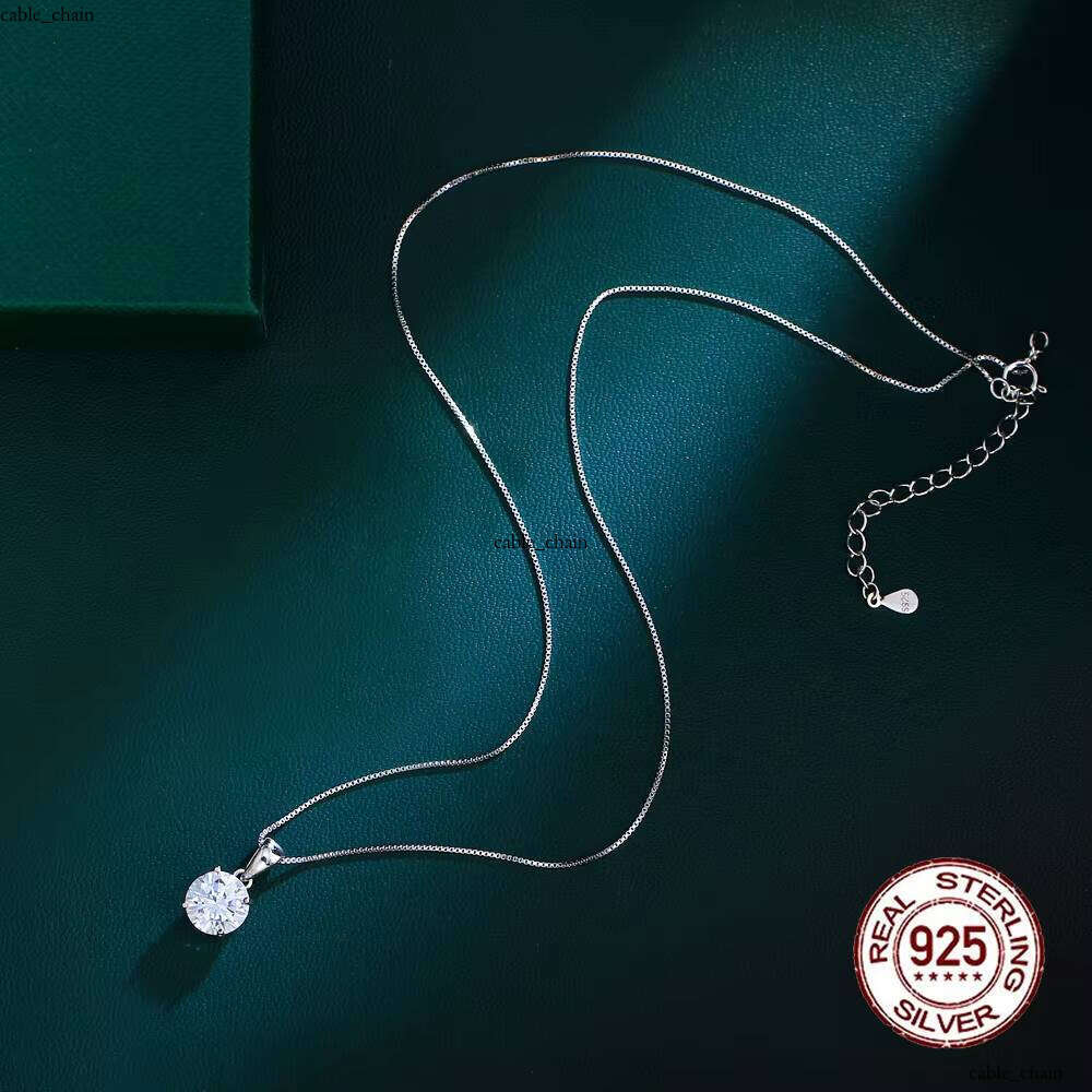Wholesale Price Unique 8mm VVS Moissanite Genuine 925 Sterling Silver Link Necklace Women's Fashion Jewelry