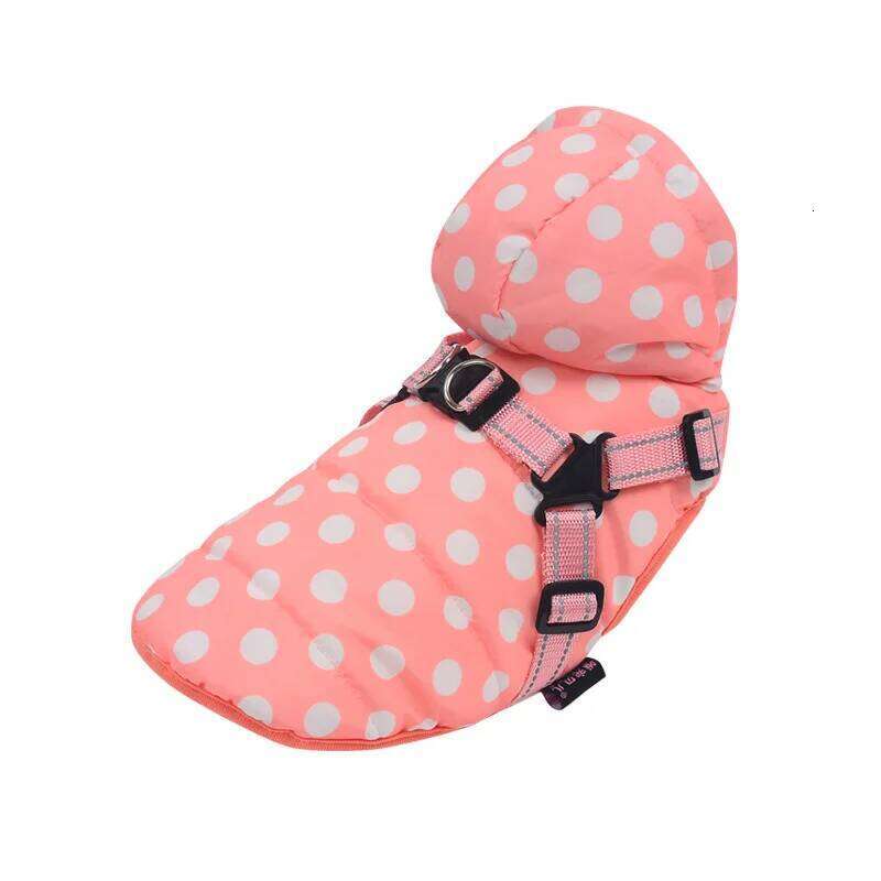 Famous brand Dog winter warm hat pet cotton coat with plush insulation vest built in chest strap for small and medium sized dogs pupakaIK