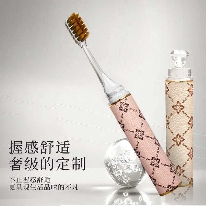 Travel folding toothbrush high-end lipstick style womens home teeth cleaning hotel travel portable soft bristled toothbrushT260212