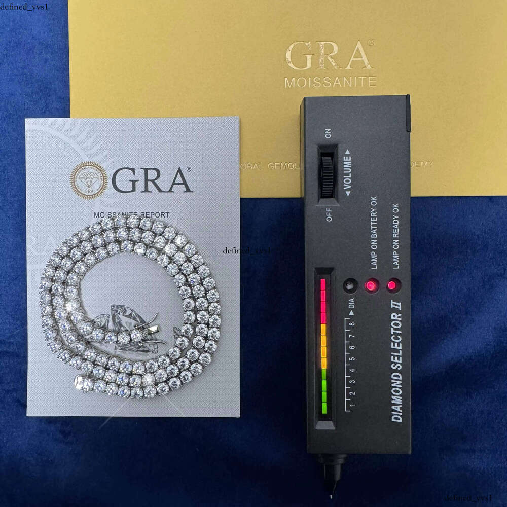 Hot Selling VVS Moissanites Diamond S925 Sterling Silver 4mm 20inches Necklace Moissanite Tennis Chain