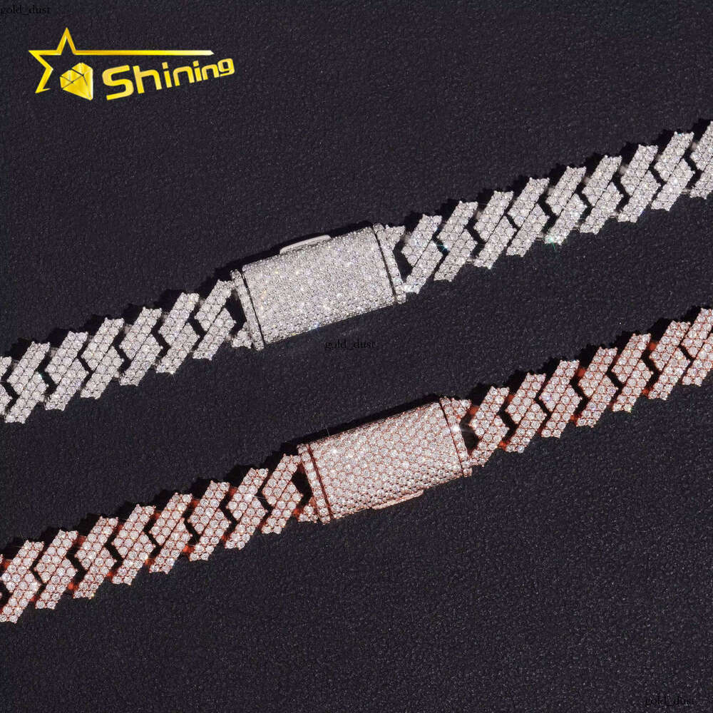 Special Offer Pass Diamond Tester Hip-Hop Jewelry 10mm 2 Rows 925 Sterling Silver Iced Out VVS Moissanite Cuban Chain Men's Necklace