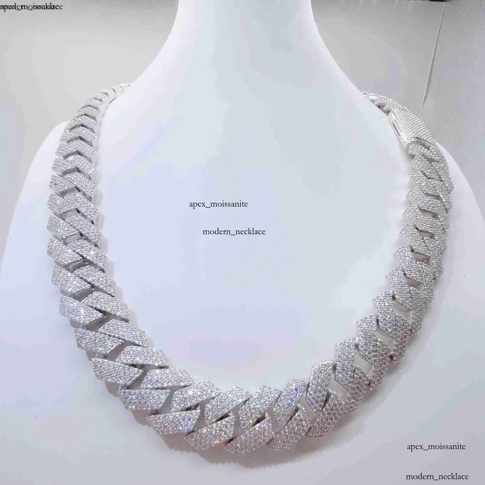 moissanite necklace designer jewelry cuban k chain Iced Out Pass Dia Tester Sterg Sier Necklace Vvs Moissanite chains for men necklaces20mm 71