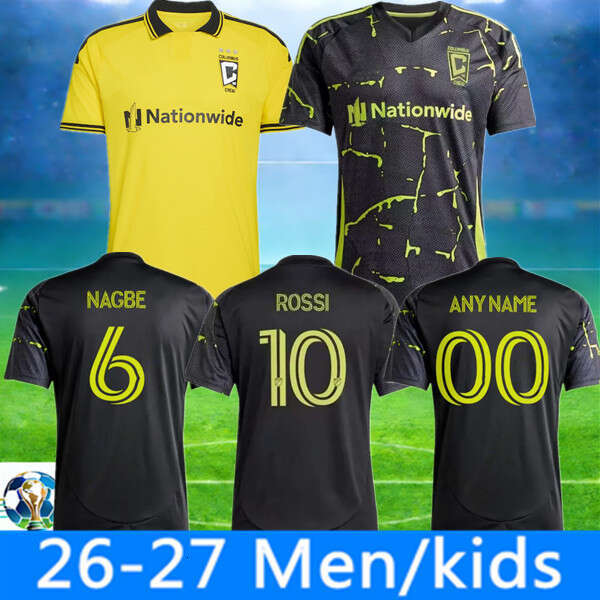 Columbuses 2025 2026 New Soccer Jersey Kids Kit Man Mor League 25/26 Football Shirt Primary Home Yellow CoLUmbUS CrEW Away Black VeloCITY ROSSI HERRERA NAGBE