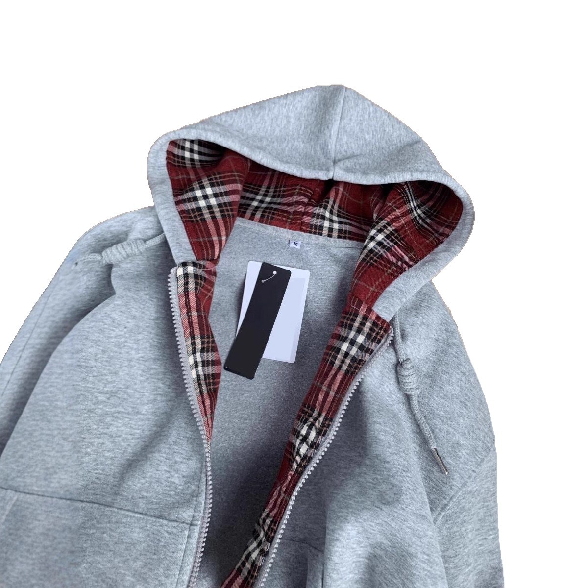 2026 New Designer Luxury Brand Women's Cardigan Sweatshirt For Spring And Autumn Short Style Check Pattern Connected Hood Outdoor Sports Coat For
