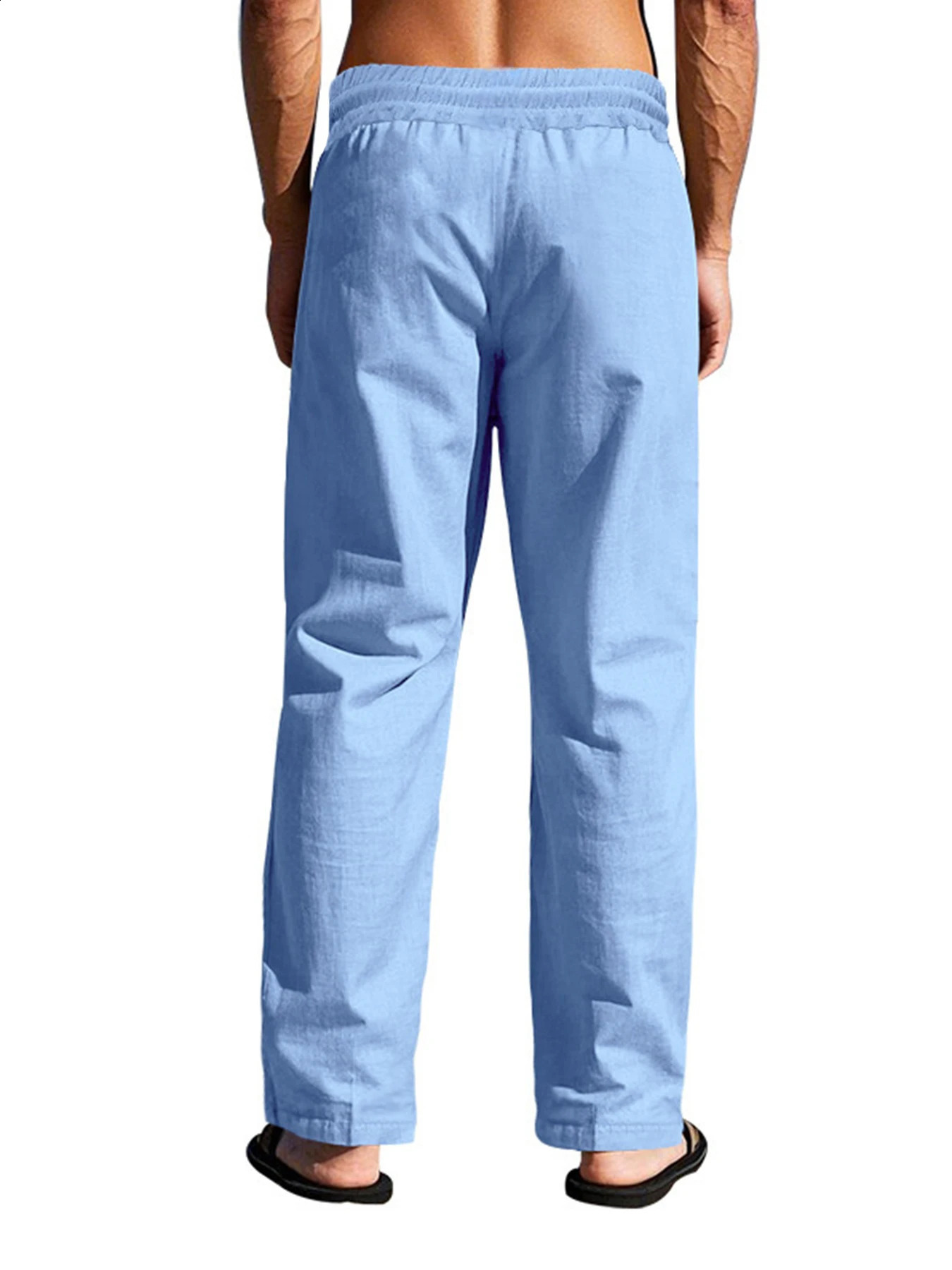 Mens Casual Trousers SpringSummer Man Large Size white Straight trousers Solid Beach black Fitness Pants S-XXXL 260311