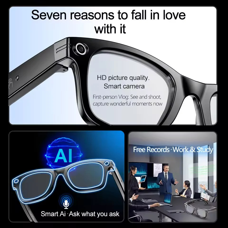 800W Camera AI Glasses Men Color-Changing Smart Translation Glasses Po Video Recording Waterproof Call Smart Sunglasses 260206