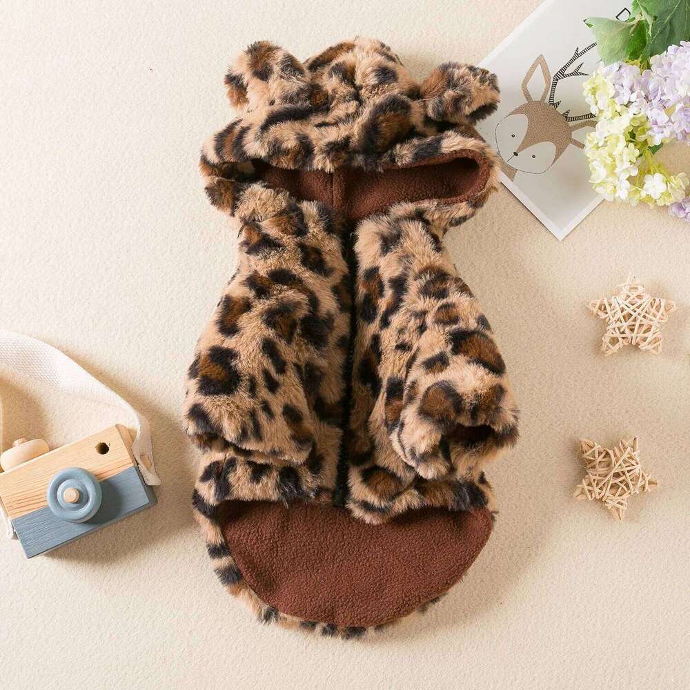 Famous brand PC Lot Winter Clothes Leopard Print Jacket Coat Warm Fleece Small Dog Outfit Pet Hoodies pupakaIK