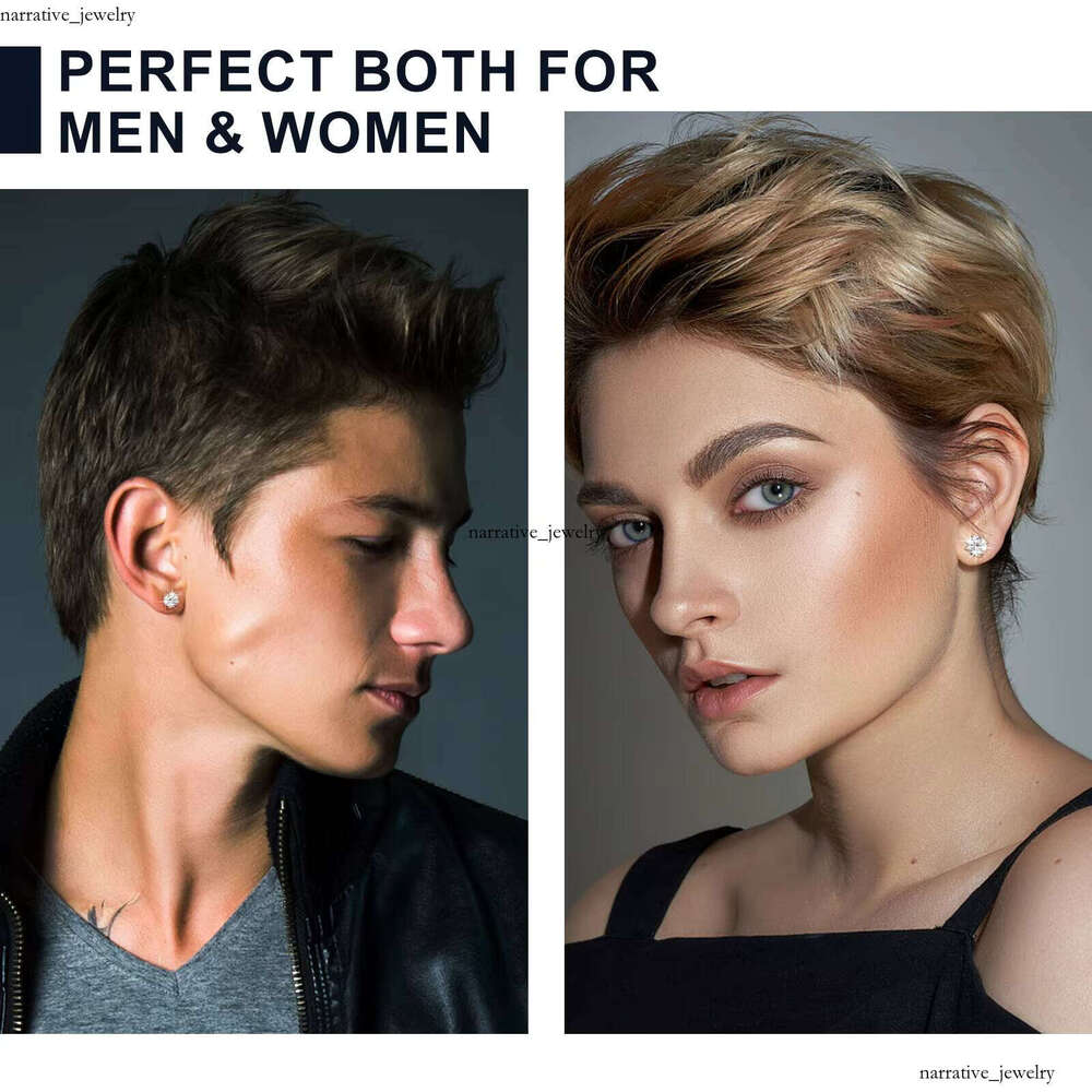 US Local Stock Fast Shipping Luxury Gold Plated 925 Sterling Silver Women's 7.5mm 1.5ct Round Cut VVS Moissanite Earrings