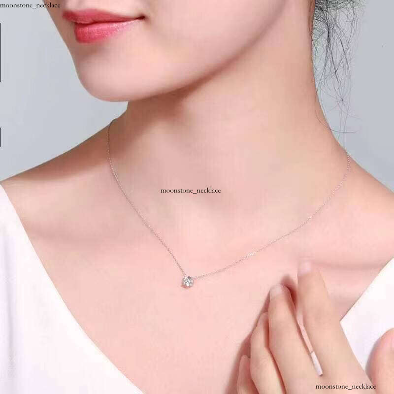 Luxury 18k Gold Plated Sterling Silver Water Drop Pendant Necklace fashion Geometric Design VVS Moissanite Waterproof Chain Buckle Wedding
