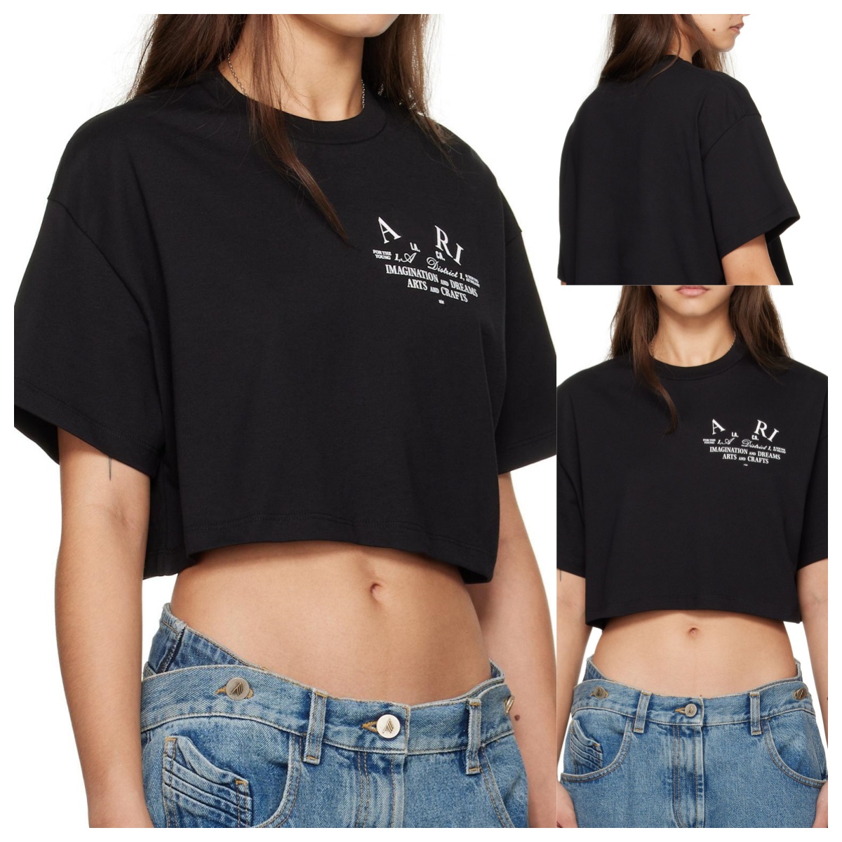 Women Designer T Shirts Exposed Navel Letter Prints Trendy Casual Breathable Short Top Round Neck High Street Cotton Streetwear