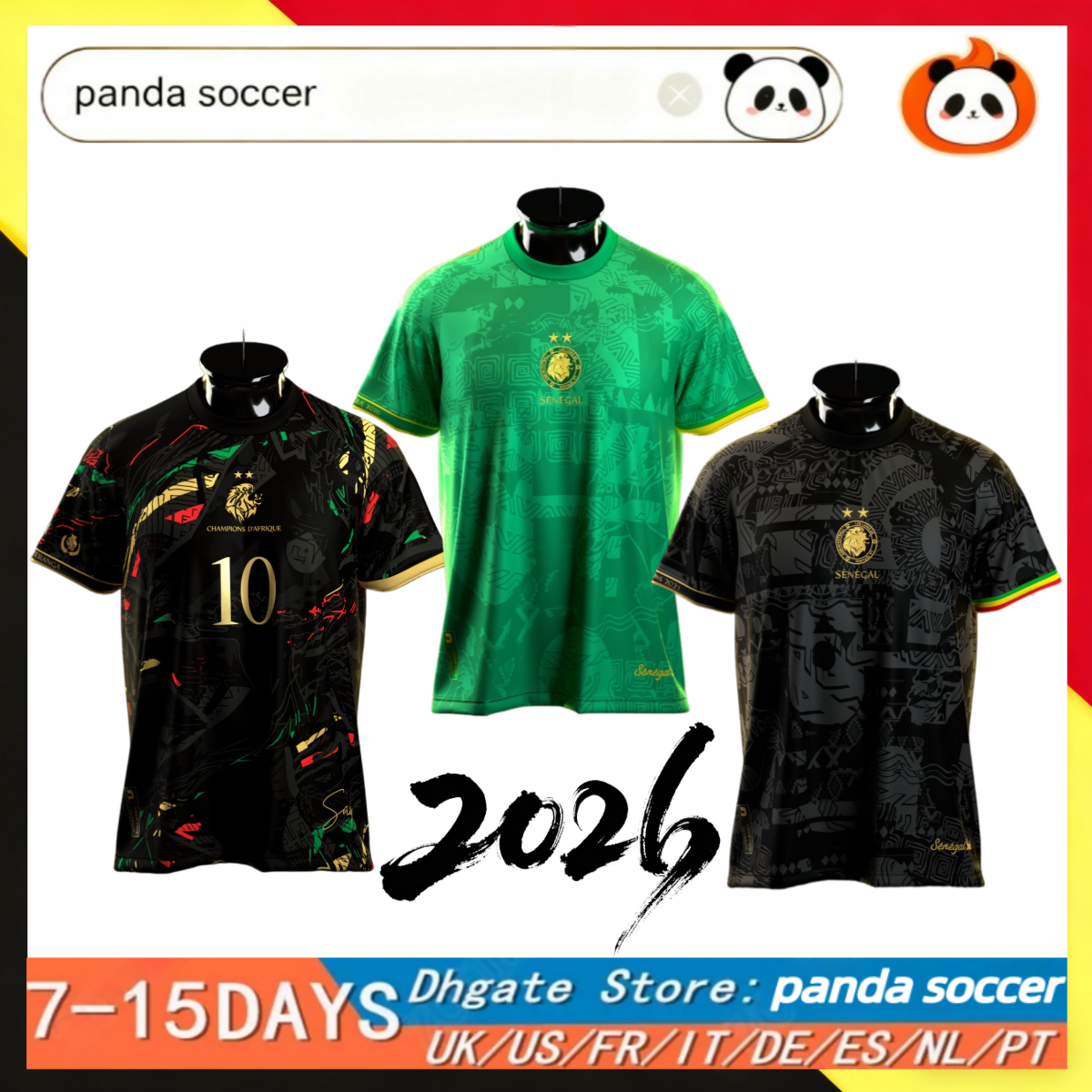2026 2027 Senegal MANE Soccer Jerseys National Team Senegal Football Shirt Special Edition for the 26/27 Africa Cup of Nations Sadio Mane Collector's Edition Shirt