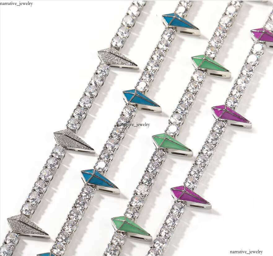 DY Hip-Hop Black Panther Style VVS Moissanite Wolf Tooth Necklace Straight Pull Spring Clasp Tennis Chain