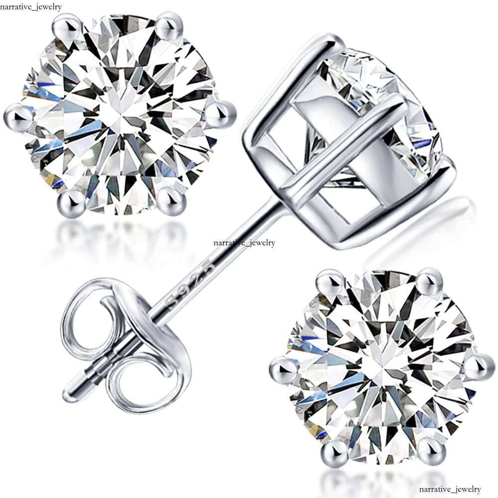 VVS Moissanite Silver Jewelry Screw Back Men's Silicon Stone Other Earrings Fashion Hip Hop Accessories