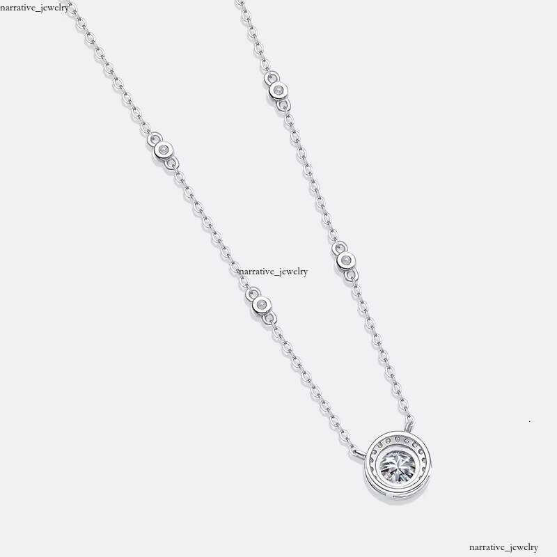 Fashion Boutique Jewelry VVS Moissanite 1ct Grade Silicon Rhodium Plated Pendant S925 Sterling Silver Charm Chain Necklace